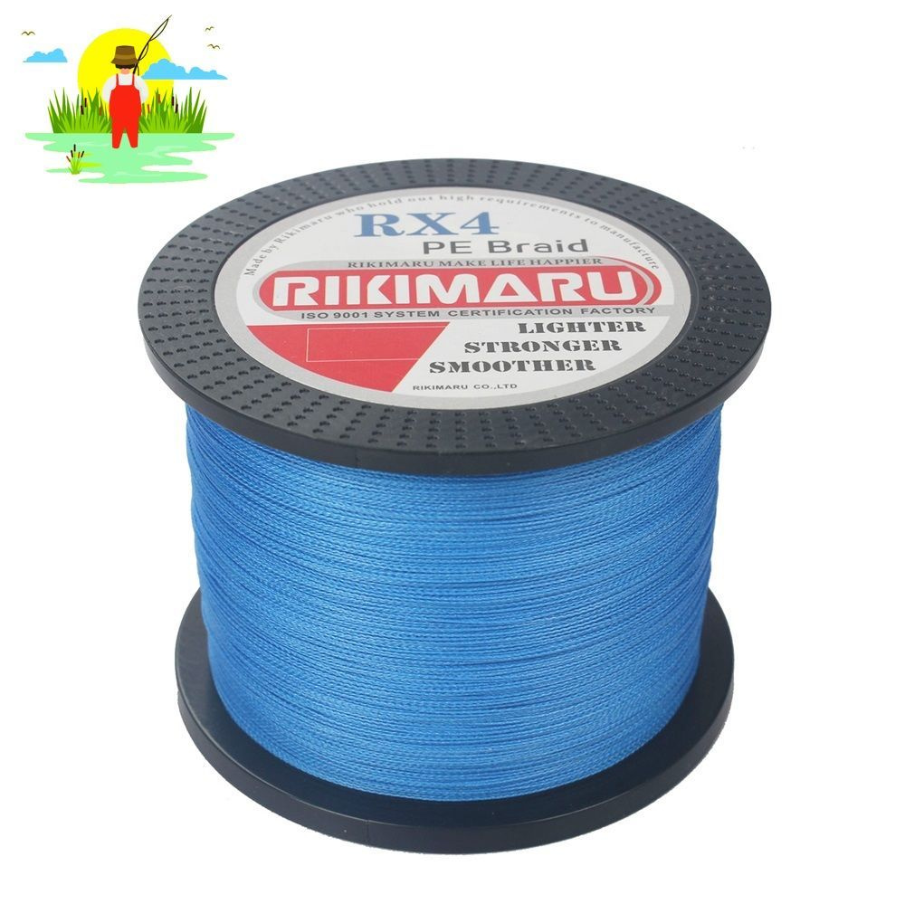 Плетеный шнур RIKIMARU RX4 PEx4 / 0.12мм, 8.2кг, Ocean Blue 500м, / Леска плетенка для рыбалки  #1