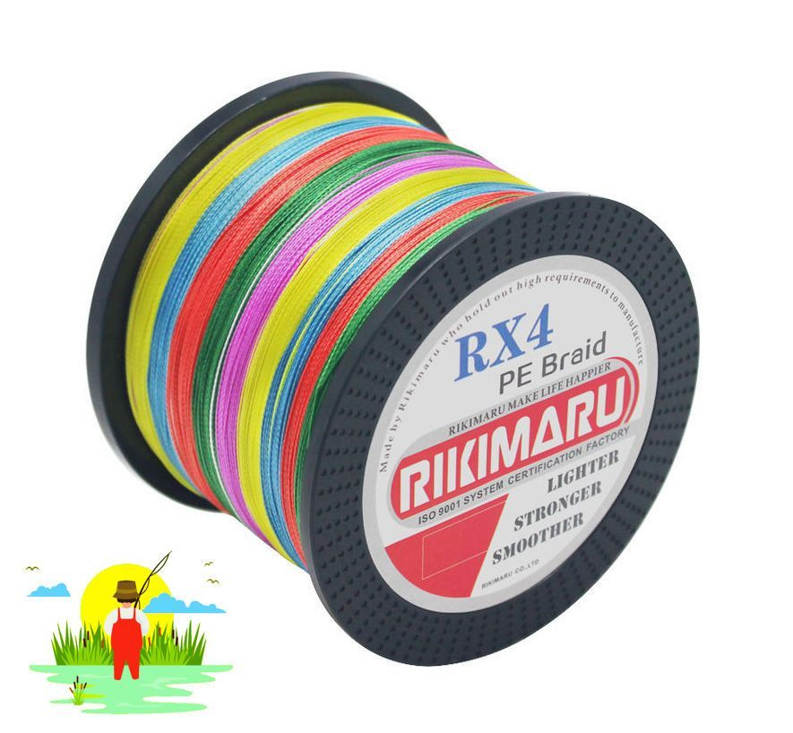 Плетеный шнур RIKIMARU RX4 PEx4 / 0.10 мм, 6.8 кг, Multicolor 500м, / Леска плетенка для рыбалки  #1