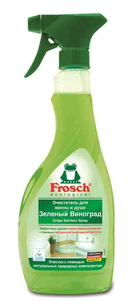 Очиститель "Frosch" для ванны и душа, зеленый виноград, 500 мл, спрей  #1