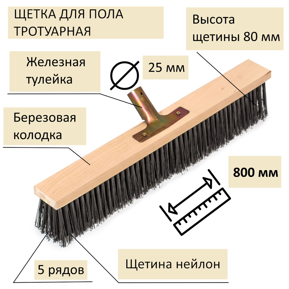 Щетка тротуарная для пола, 800 мм #1