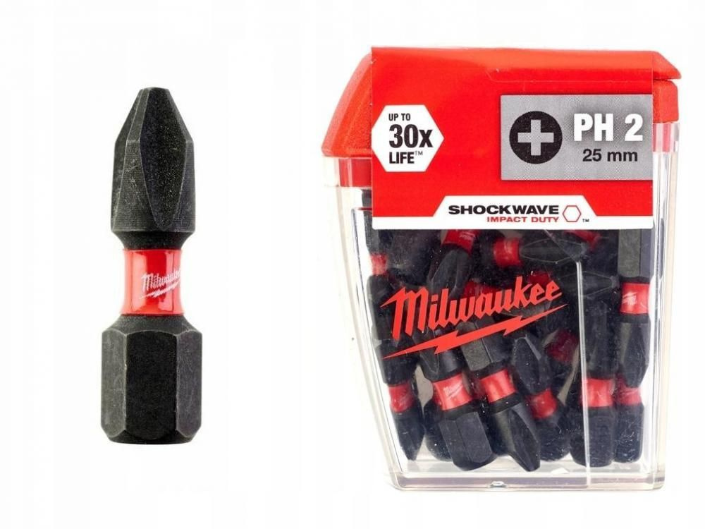 Насадка SHOCKWAVE PH2х25 мм 25 шт. Milwaukee 4932430853 #1