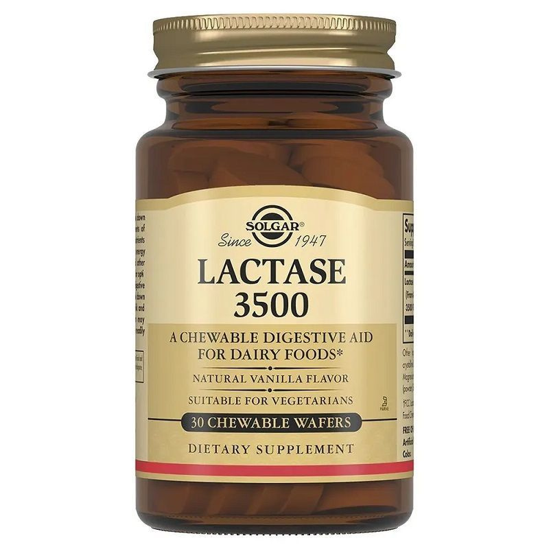 Solgar Lactase 3500 (Солгар Лактаза 3500) БАД для улучшения пищеварения, США, 30 жевательных таблеток #1