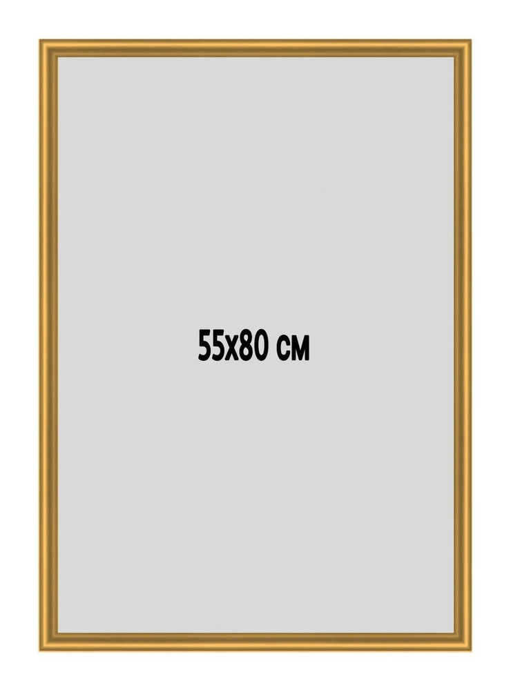 Фоторамка металлическая (алюминиевая) золотая для постера,фотографии,картины 55х80 см.Рамка для зеркала.Подарок #1