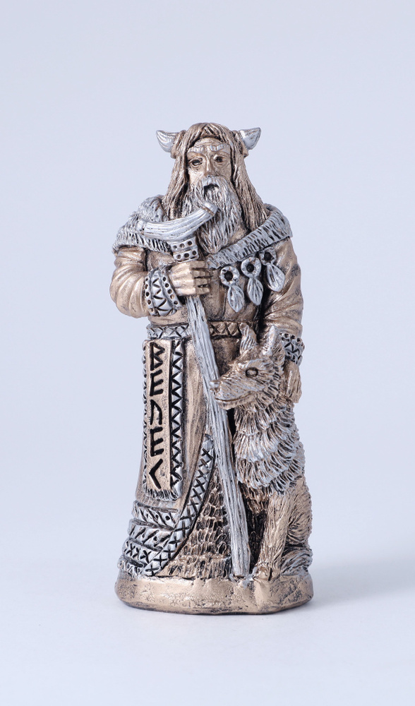 Статуэтка Славянский Бог Велес для интерьера / мраморная крошка / бронза  #1