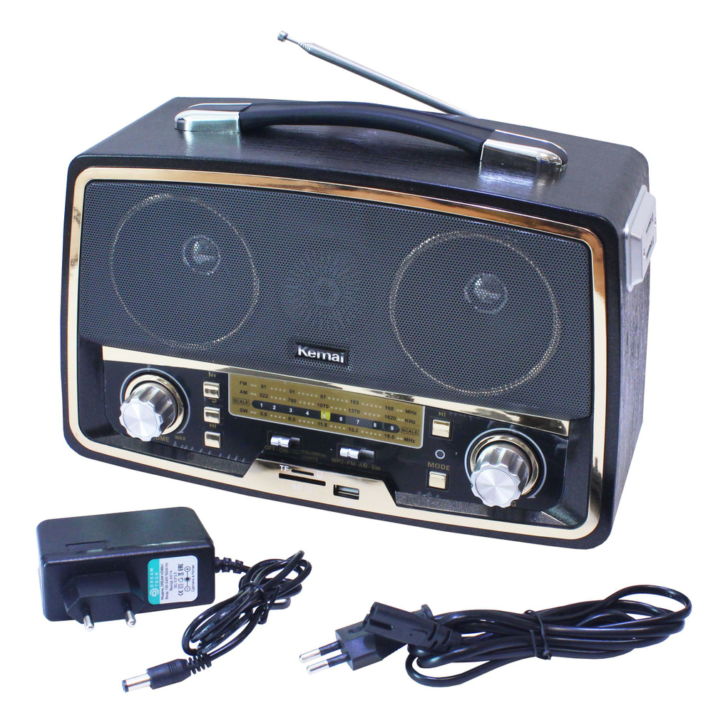 Bluetooth радиоприемник в стиле "Ретро" Kemai MD-1701BT Black (с блоком питания DC 6V 1А в комплекте) #1