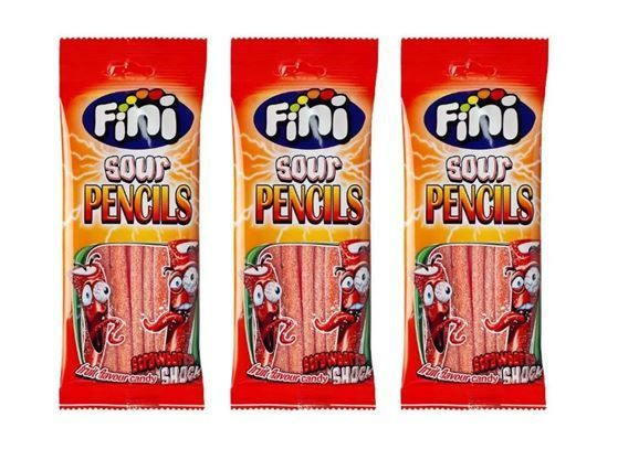 Мармелад жевательный Fini Pencils Sour Strawberry / Фини Палочки Клубника в сахаре, 3 шт * 90 гр, Испания #1