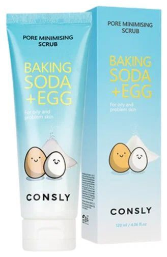 Consly Скраб с содой и яичным белком для жирной и проблемной кожи, Baking Soda & Egg, 120мл.  #1