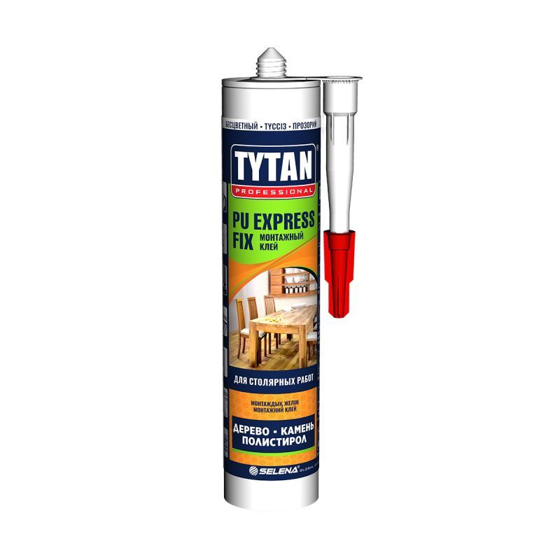 Клей монтажный полиуретановый Tytan Professional PU Express Fix, 290 мл, прозрачный  #1