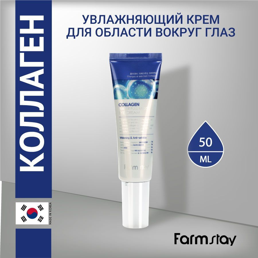 FarmStay Collagen Water Full Moist Eye Cream Увлажняющий крем для зоны вокруг глаз, для ухода за кожей #1