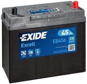 Аккумулятор автомобильный Exide Excell EB456 (45 A/h), 330A R+ JIS #1