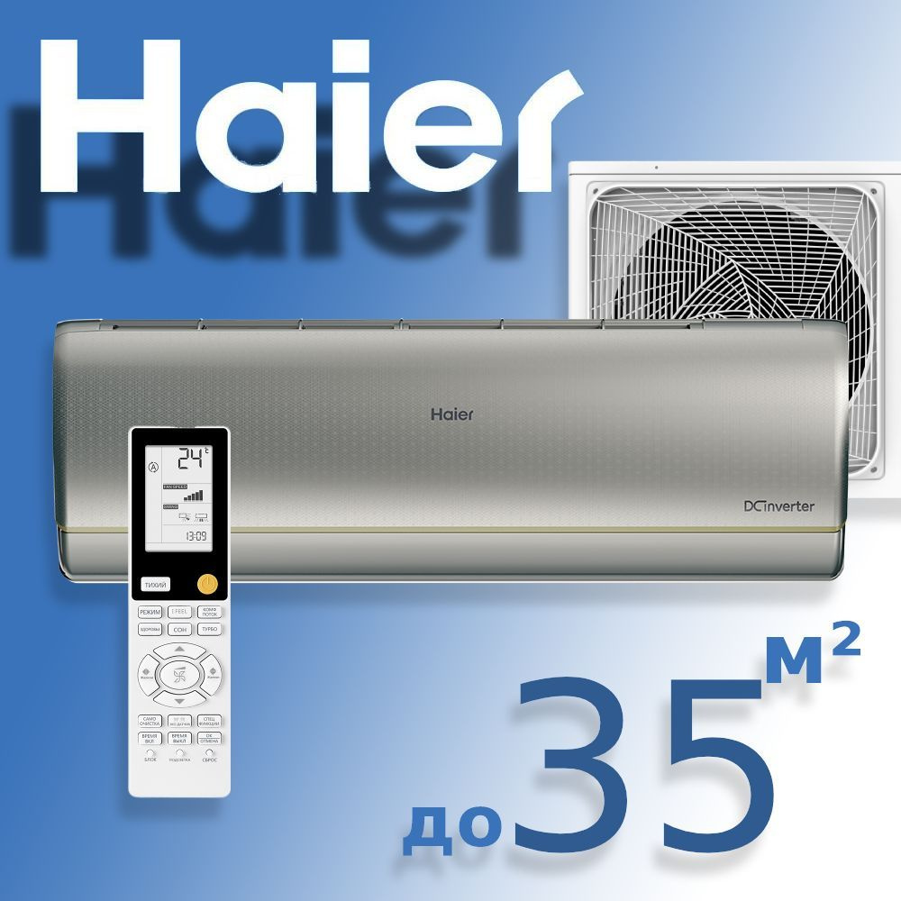 Кондиционер инверторный Haier Jade 2023 AS35S2SJ2FA-S / 1U35MECFRA,серебро  #1