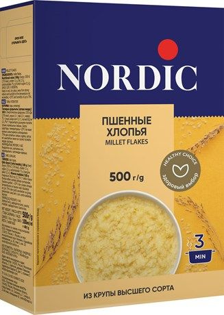 Хлопья Nordic Пшенные, 500г, 4 шт #1