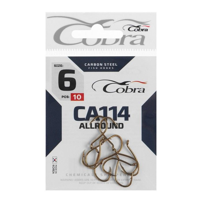 Крючки Cobra ALLROUND, серия CA114, номер 6, 10 шт. #1