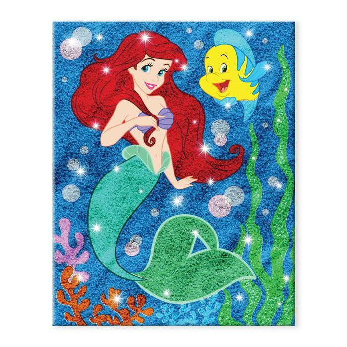 Фреска Disney песком и блестками, 9 цветов, раскраска, "Русалочка Ариэль", Принцессы (1174876)  #1
