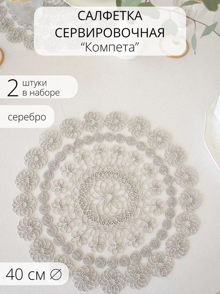 MOLLI textile home Салфетка для сервировки стола Полиэстер 40x40см, 2шт.  #1