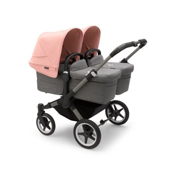 Коляска для двойни Bugaboo Donkey 5 Twin Graphite/ Grey melange/ Morning Pink #1