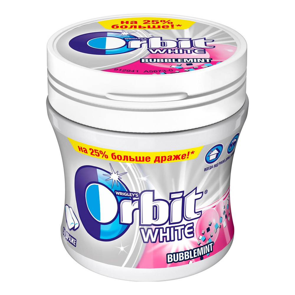 Жевательная резинка Orbit White Bubblemint 68 г #1