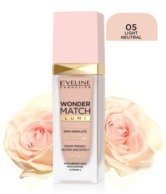 Eveline Cosmetics ТОНАЛЬНАЯ ОСНОВА Эксклюзивная WONDER MATCH LUMI, тон 05 LIGHT, 30 мл  #1