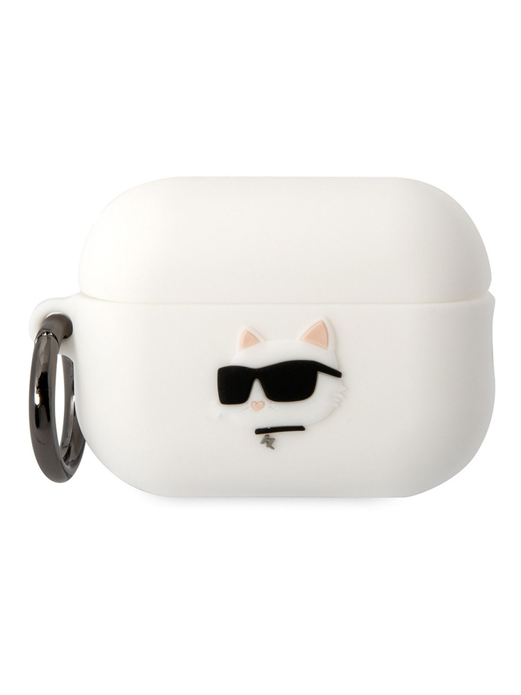 Чехол Karl Lagerfeld Silicone для наушников Apple Airpods Pro 2 / Аирподс про 2, силиконовый, с карабином, #1