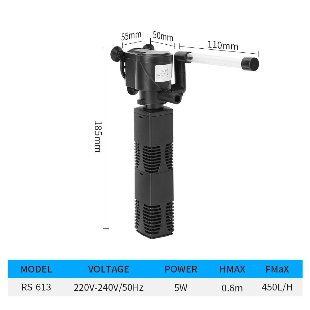 RS-613 Внутренний фильтр для аквариума с аэрацией и флейтой.  #1