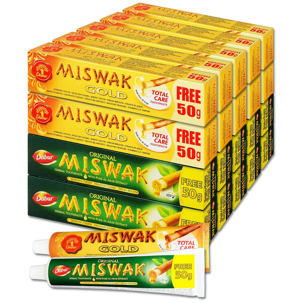 Зубная паста DABUR Miswak Original и Gold, 170 г, 20 шт. - купить с ...