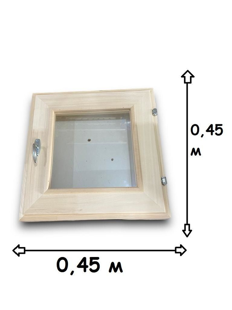 Окно(форточка), 45х45см,не тонированная, двойное стекло, из липы  #1