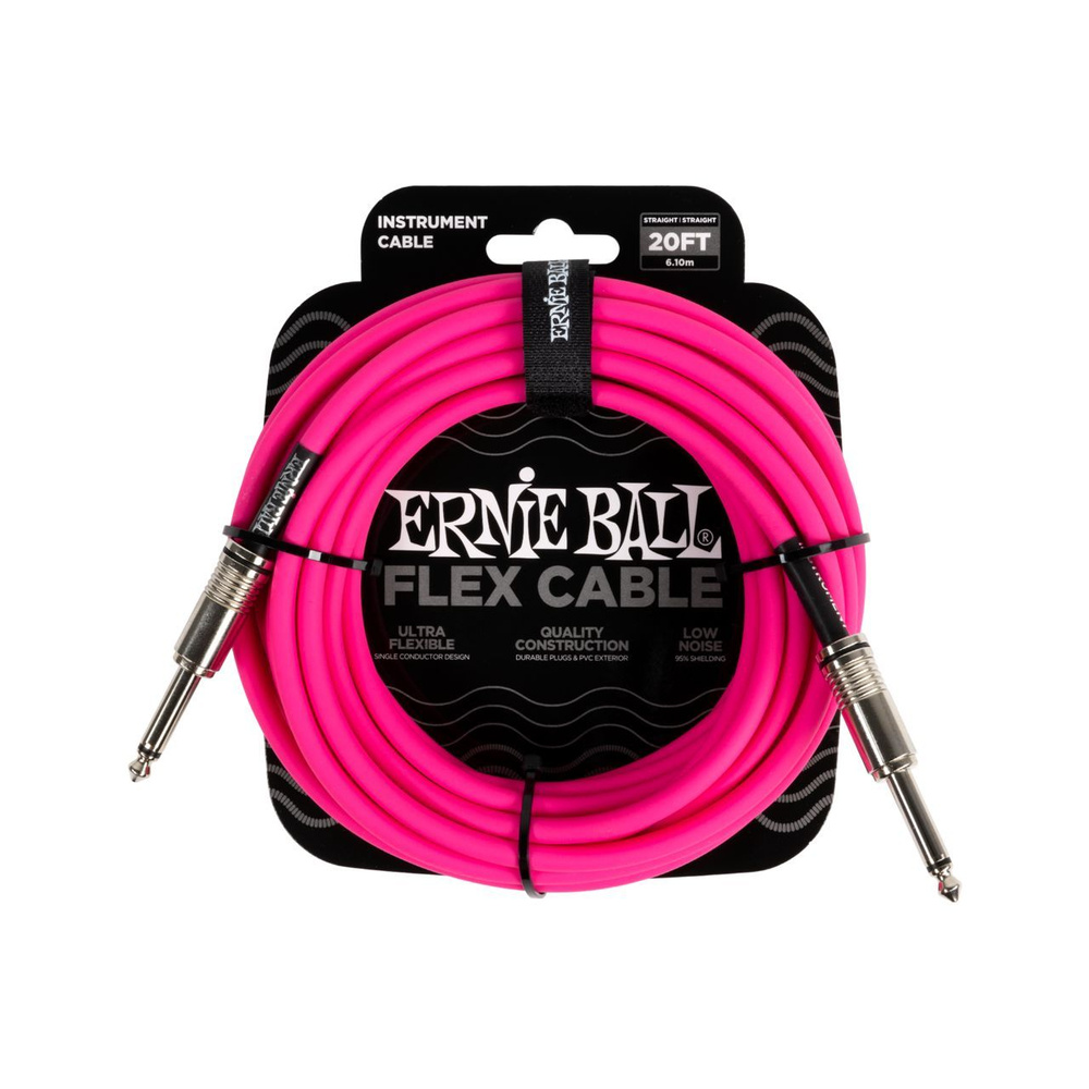 Ernie Ball Инструментальный кабель 6.3 мм/6.3 мм, 6 м, розовый #1