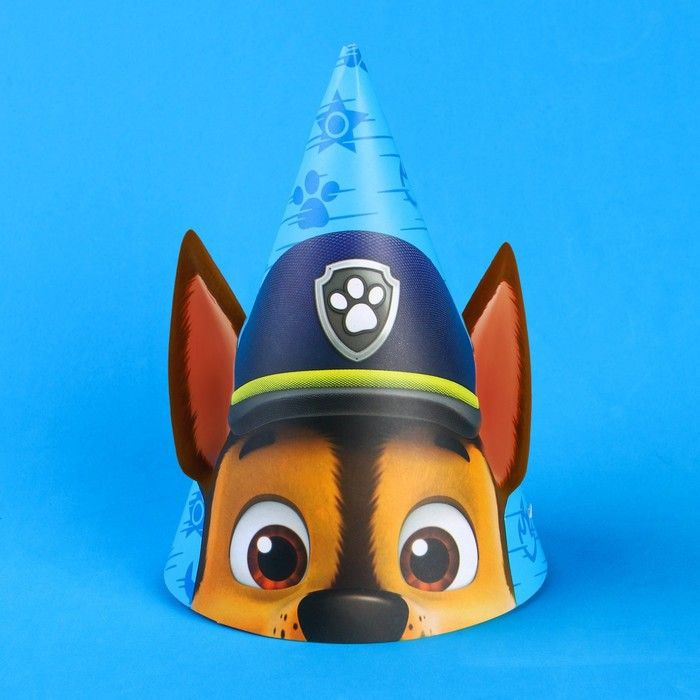 Paw Patrol, Колпак бумажный с ушками "С Днем Рождения!", Гончик, 12 штук  #1