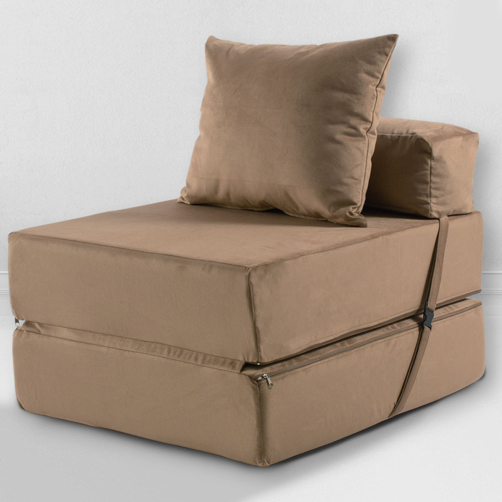 MyPuff Бескаркасный диван Диван, Велюр натуральный, Размер XXXXL,коричневый, темно-коричневый  #1