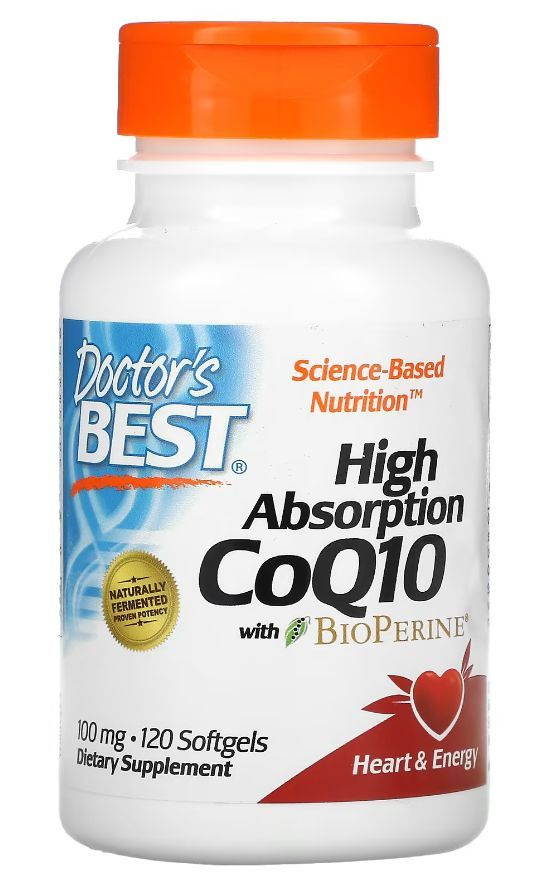 Doctor's Best, коэнзим Q10 с высокой степенью всасывания с BioPerine, 100 мг, 120 капсул  #1