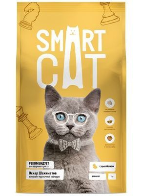 Smart Cat (Смарт Кэт) сухой корм для котят с цыпленком, 0,4кг #1