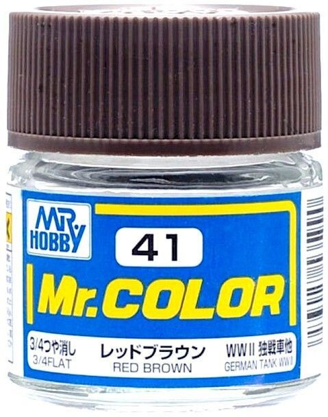 Краска акриловая на специальном разбавителе MR.HOBBY Mr.Color Red brown, матовая, MH-C41  #1