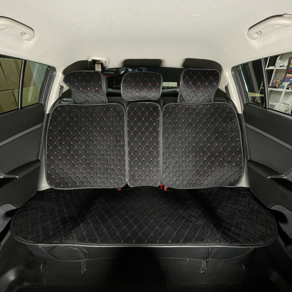 Накидки для Toyota Corolla Fielder III (2012-2024) на задние сиденья Maximal Ромб, Алькантара, Черный #1