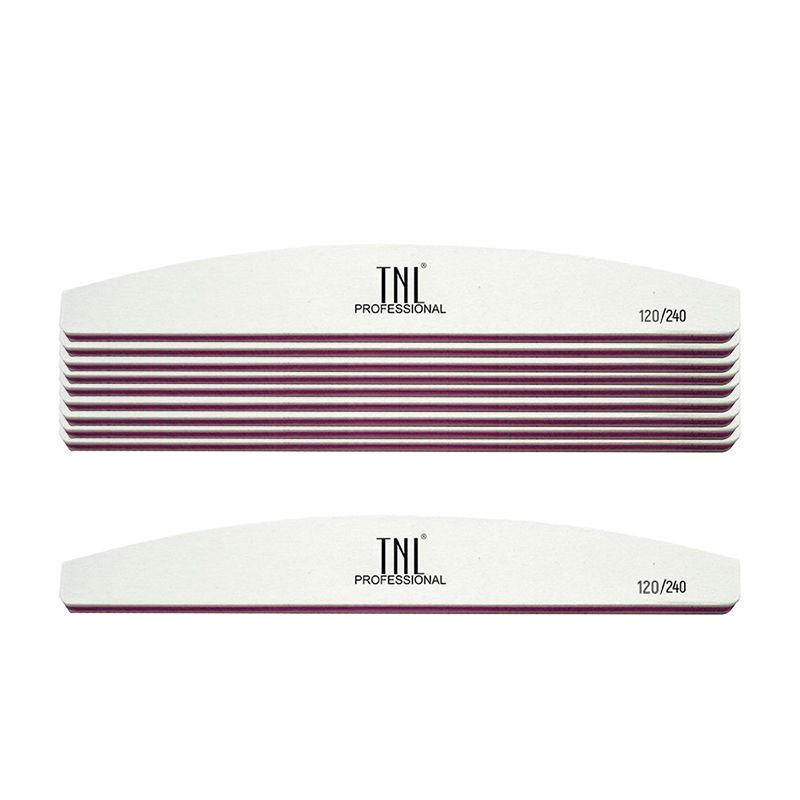 TNL, набор пилок для ногтей, маникюра "лодочка" 120/240 улучшенное качество (белые), 10 шт  #1