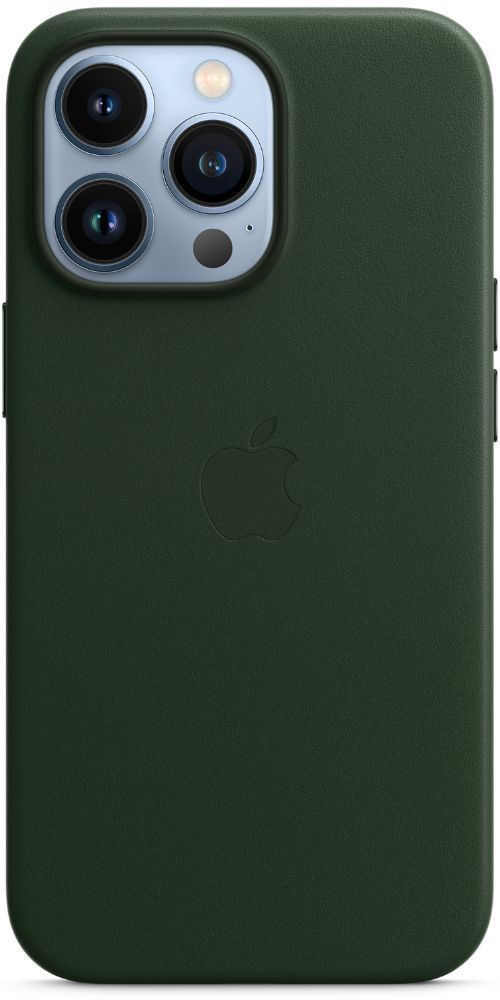 Чехол кожаный MagSafe для iPhone 13 Pro / Анимация NFC / Leather Case with MagSafe / Sequoia Green / #1