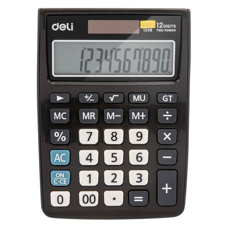 Калькулятор DELI 12 разр, черный E1238 #1