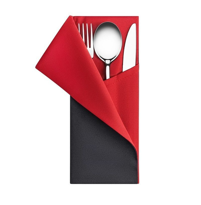 Куверты (10 шт.) для столовых приборов "КНИЖКА чёрный/красный" - купить ...