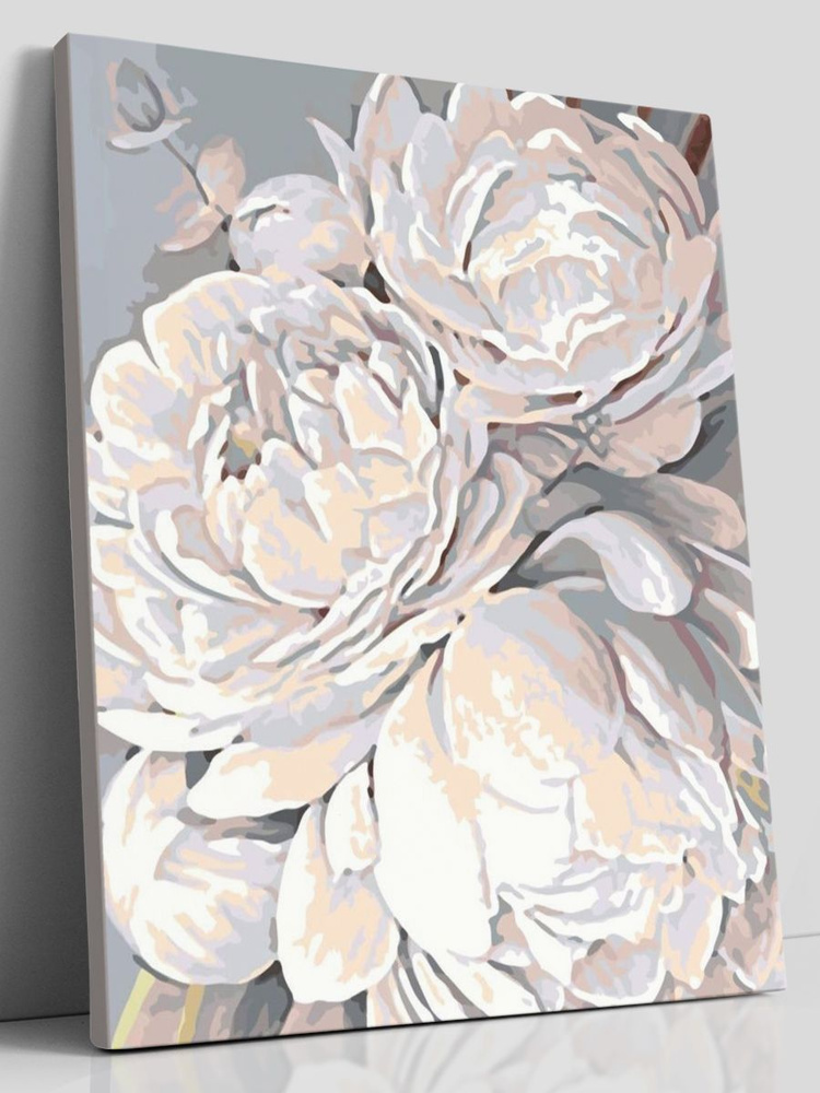 Картина по номерам на холсте с подрамником "Цветы Пионы", 40х50 см  #1