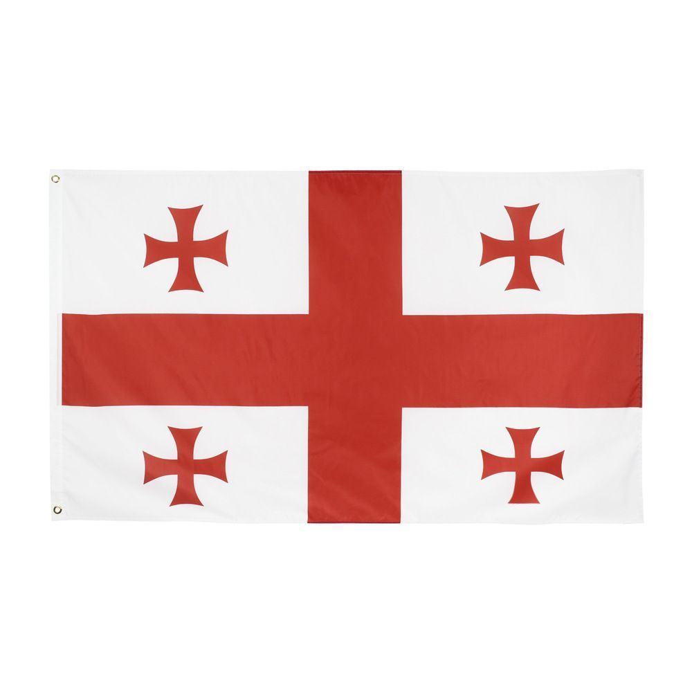 Флаг Грузии, 90x150 см, без флагштока, Грузинский символ большой на стену  #1