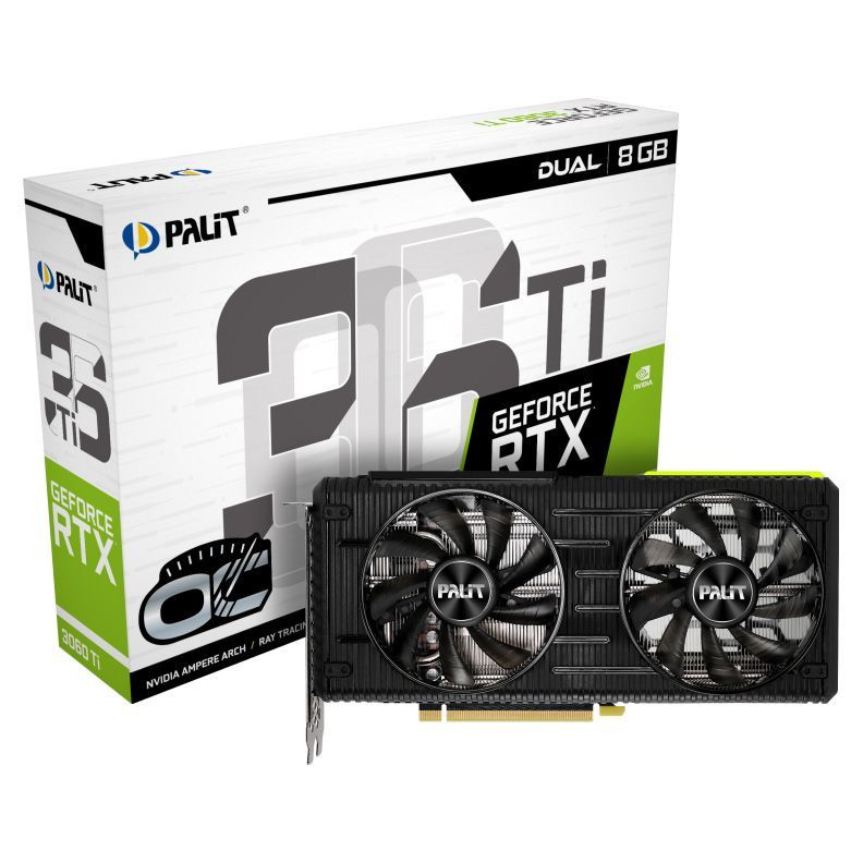 Palit Видеокарта GeForce RTX 3060 Ti 8 ГБ (NE6306T019P2-190AD), LHR #1