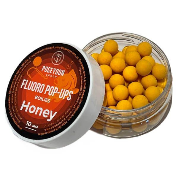 Бойлы Poseydon FLUORO POP UP Honey 10 мм #1