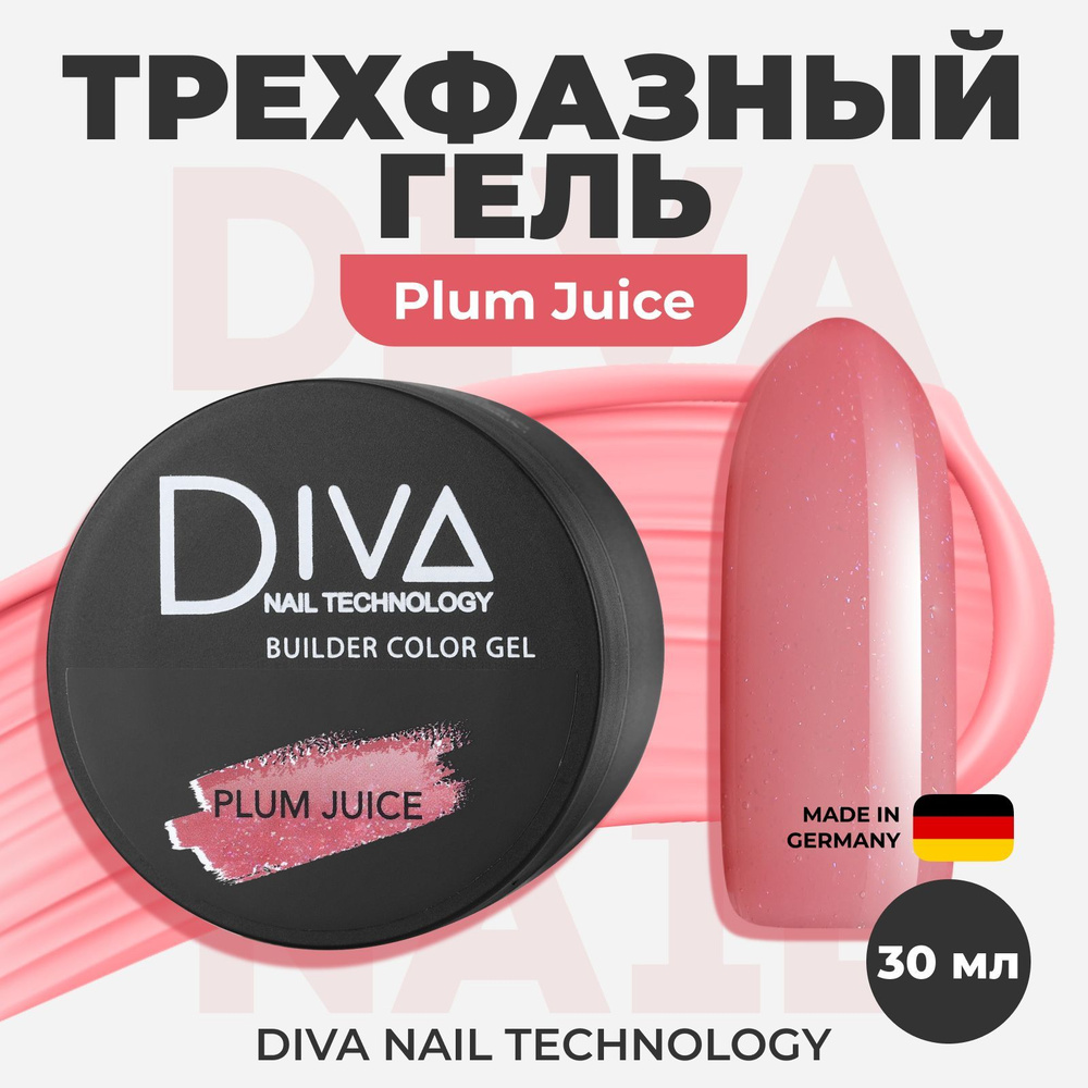 Diva Nail Technology Гель для наращивания ногтей, самовыравнивающийся трехфазный камуфлирующий для моделирования #1