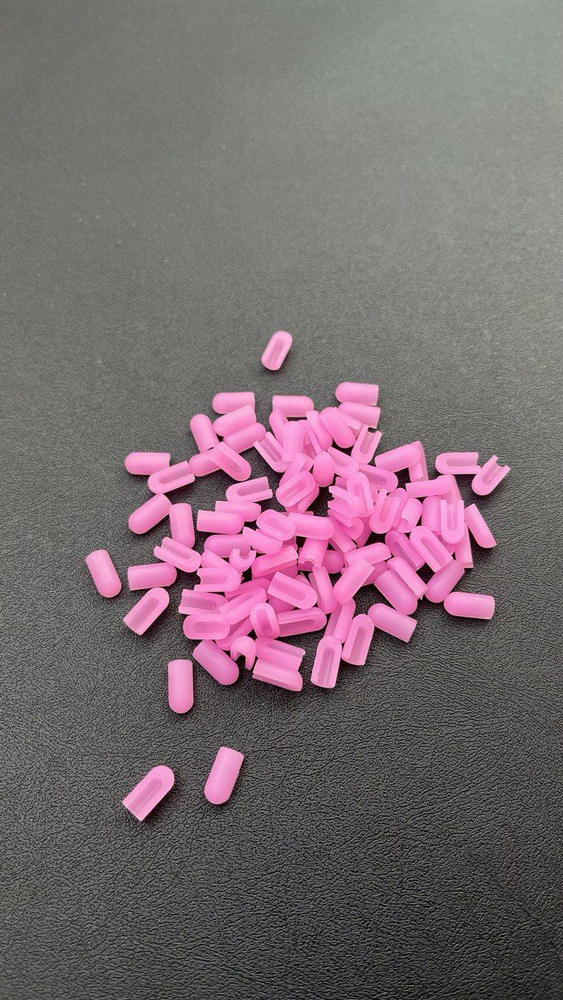 розовые темные заглушки для гибкого неона 6х12мм силикон 100 штук  #1