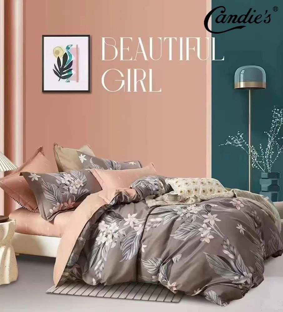 Home Textile Комплект постельного белья, Сатин, Евро, наволочки 50x70, 70x70  #1