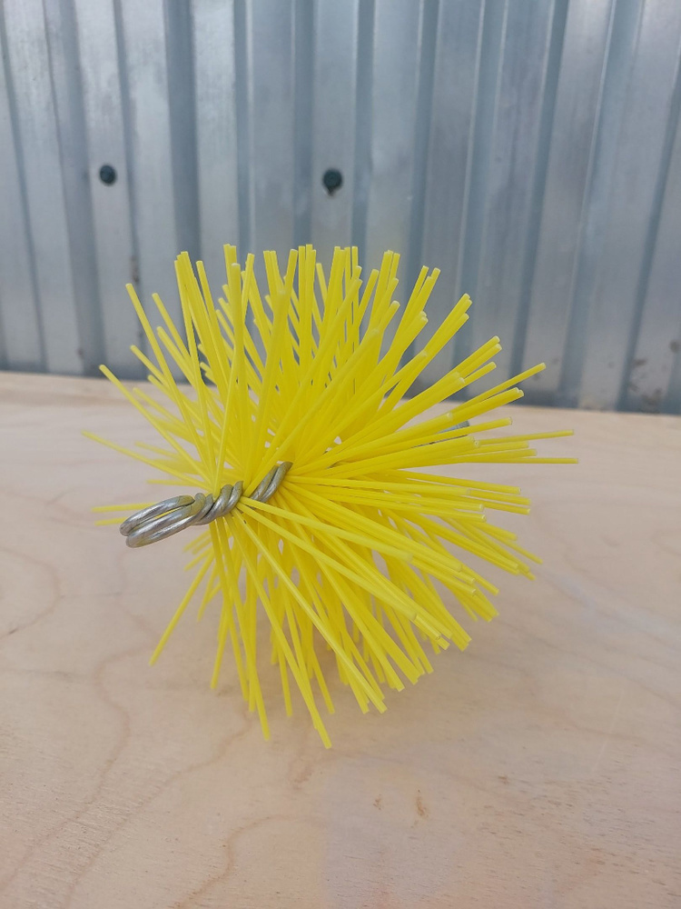 Щётка (ёрш) нейлоновая жёлтая для чистки дымохода диаметром 150 мм (без удлинителей)  #1