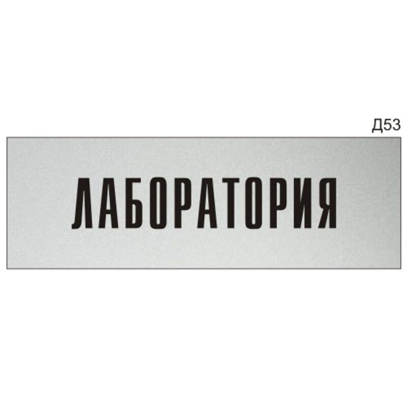 Информационная табличка "Лаборатория" на дверь прямоугольная Д53 (300х100 мм)  #1