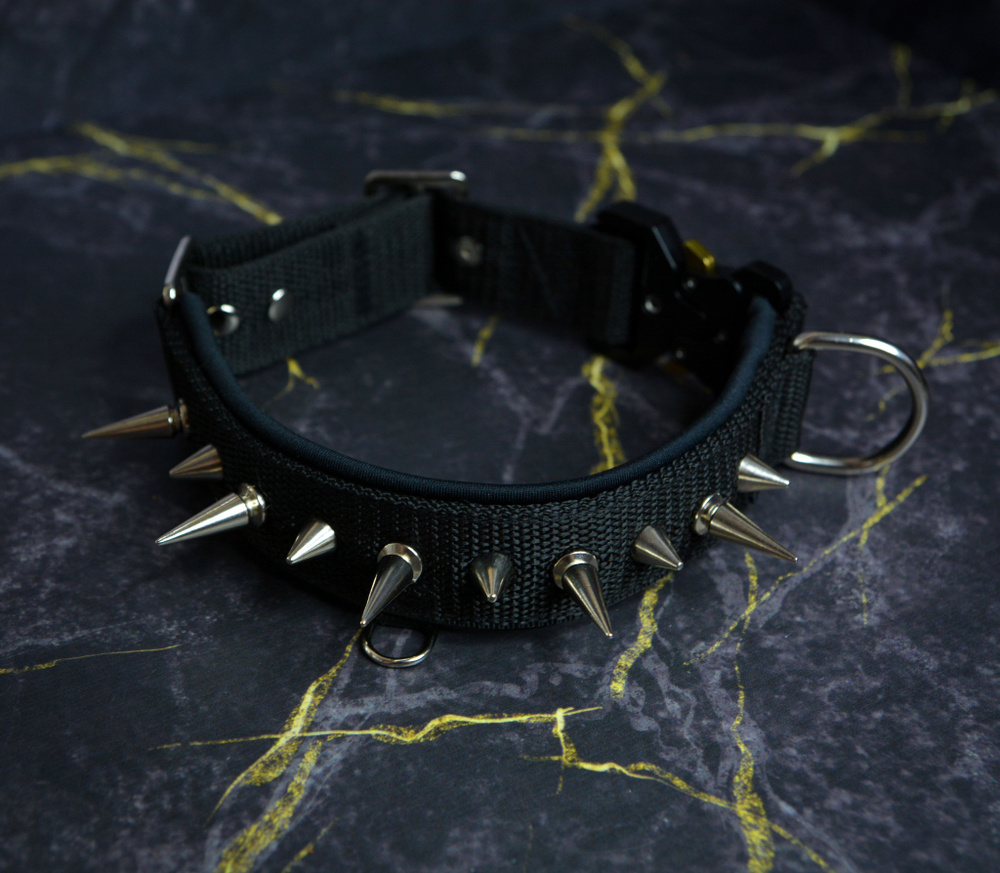 Ошейник с шипами Tesla Collar на фастексе (кобра) 3.5см 40-46см #1
