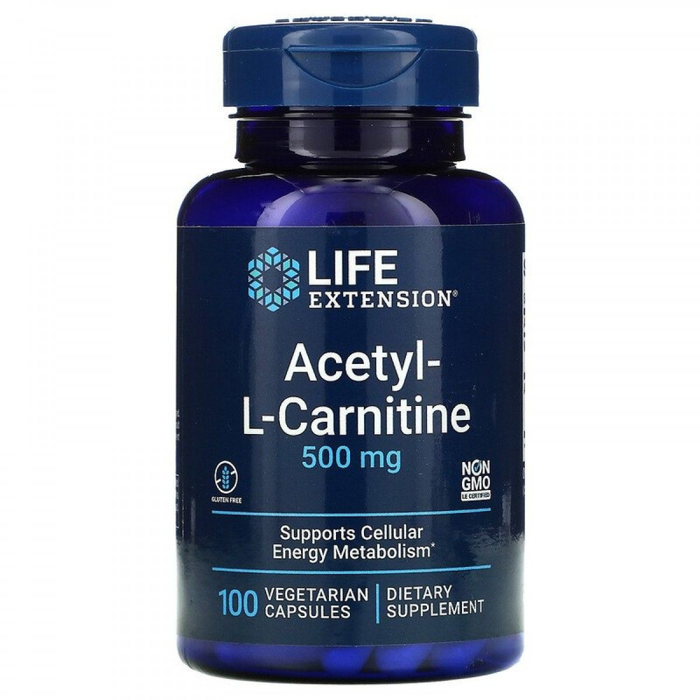 Life Extension Acetyl-L-Carnitine 500 мг 100 вегетарианских капсул #1