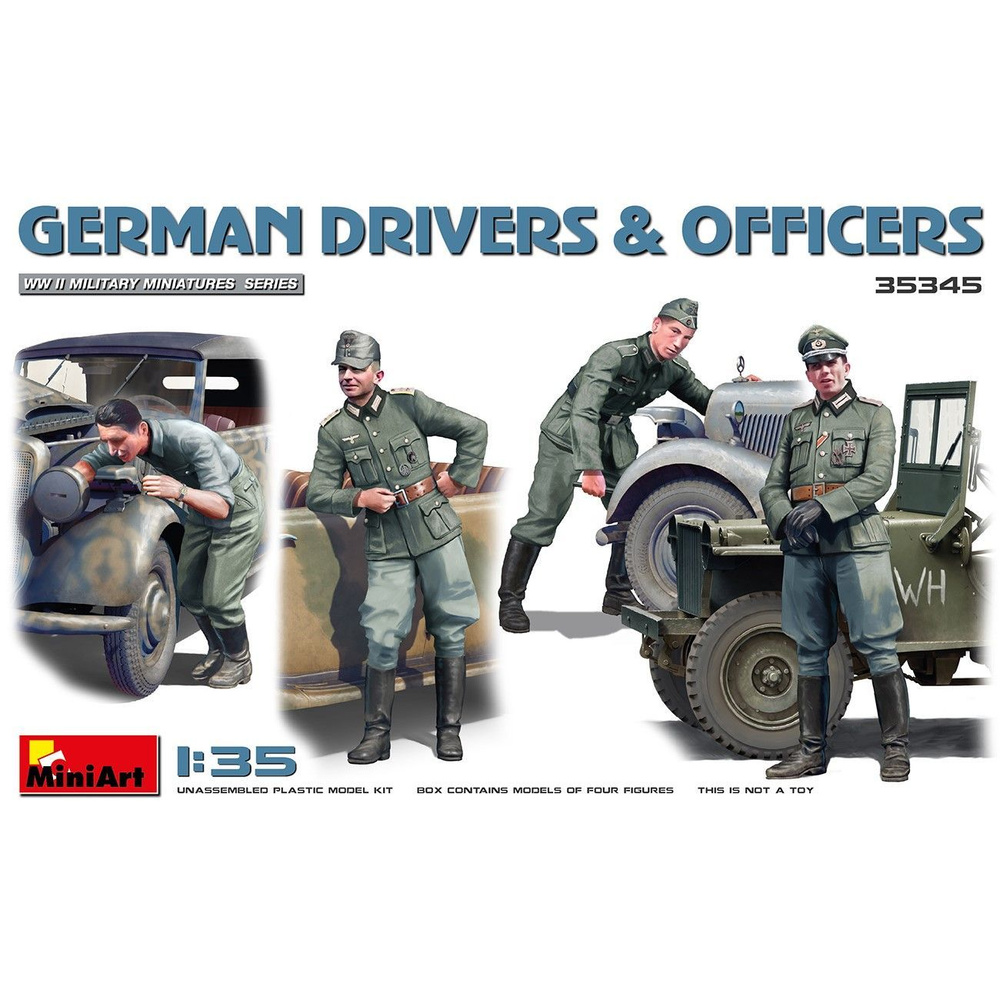Сборная фигурка для моделирования. Немецкие водители и офицеры. 1/35  #1