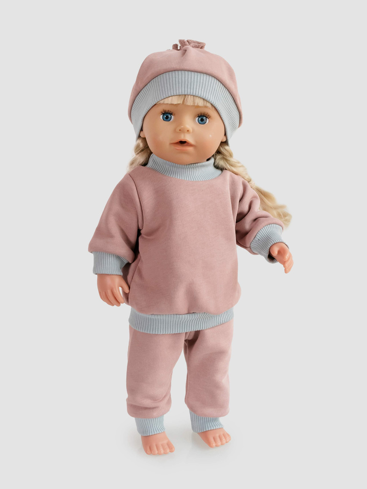 Одежда для куклы Беби Бон (Baby Born) 43см , Rich Line Home Decor, Х-777-1_Светло-коричневый-серый  #1